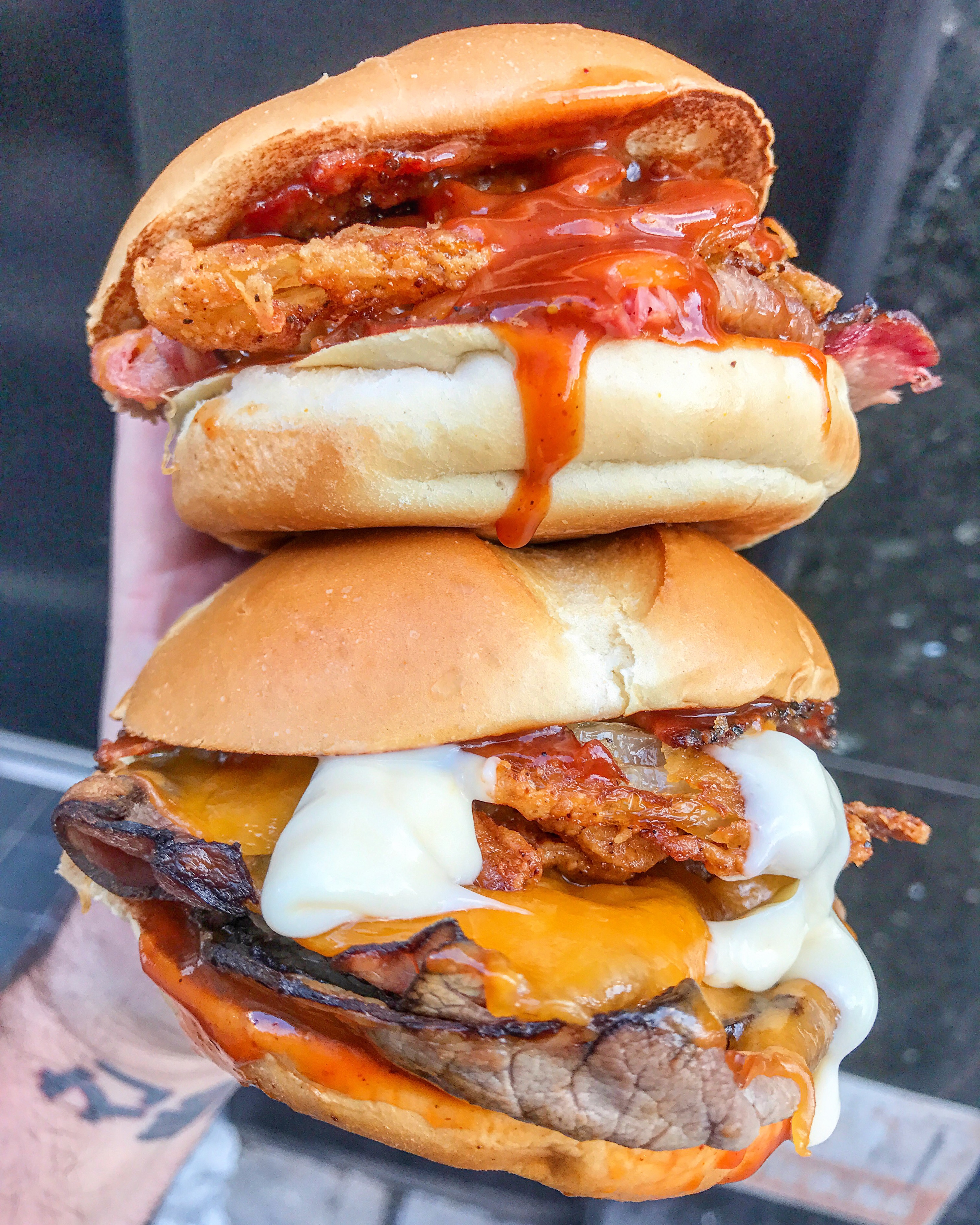 BBQ & Bacon Brisket Burger with Candied Bacon